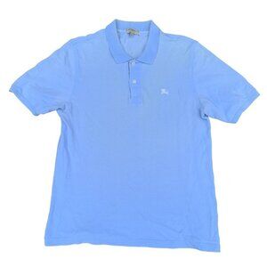 VINTAGE Burberry Polo Shirt Medium Sky Blue
